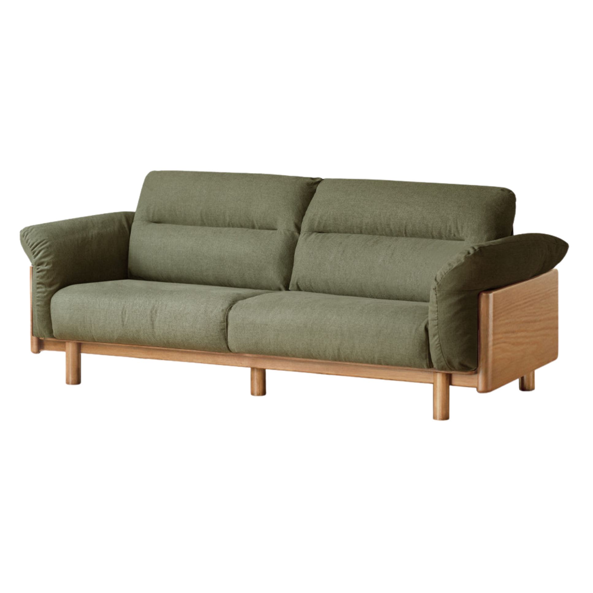 Black Walnut, Oak Solid Wood Sofa Genuine Leather, fabrics