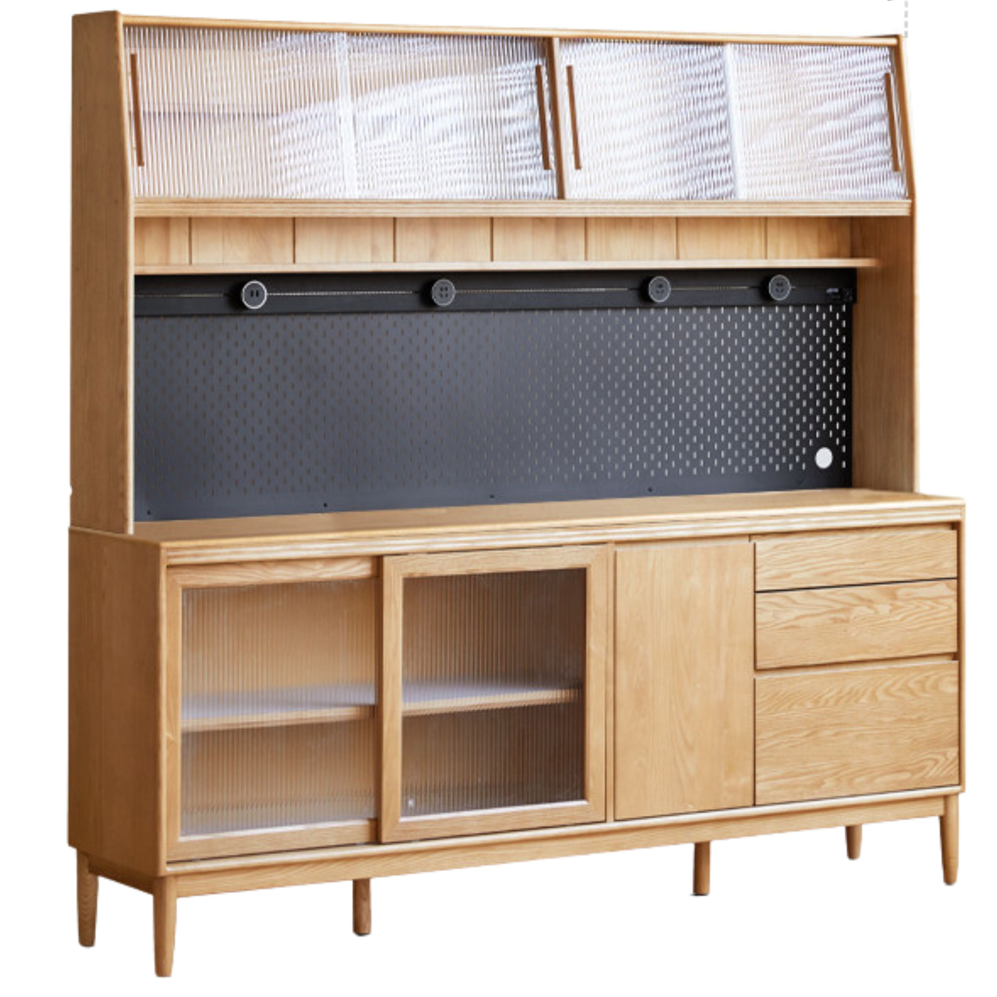 Oak, Ash Solid Wood Large Capacity Storage Sideboard