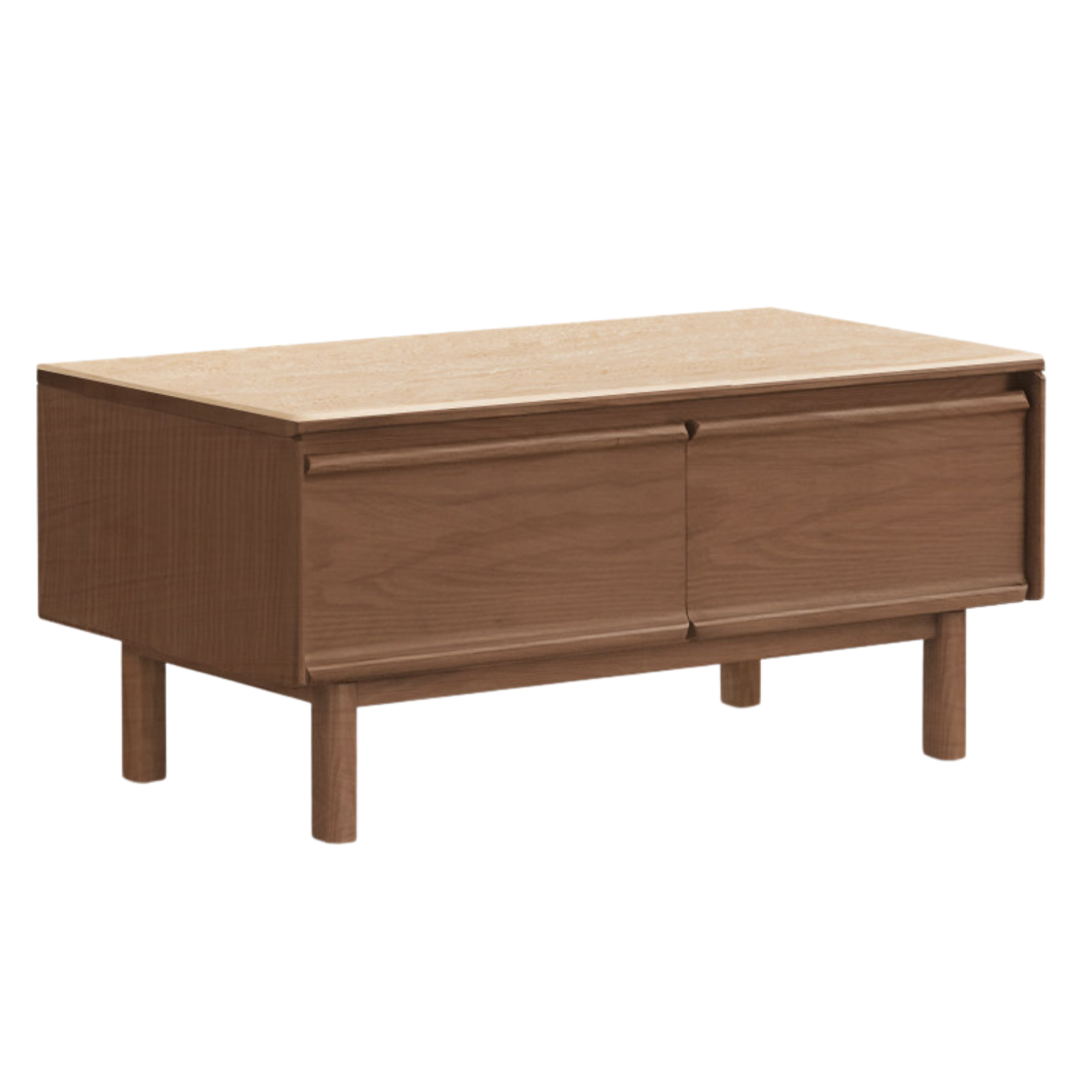 Black Walnut, Ash, Oak Solid Wood, Solid Longan Hardwood Modern Coffee Table