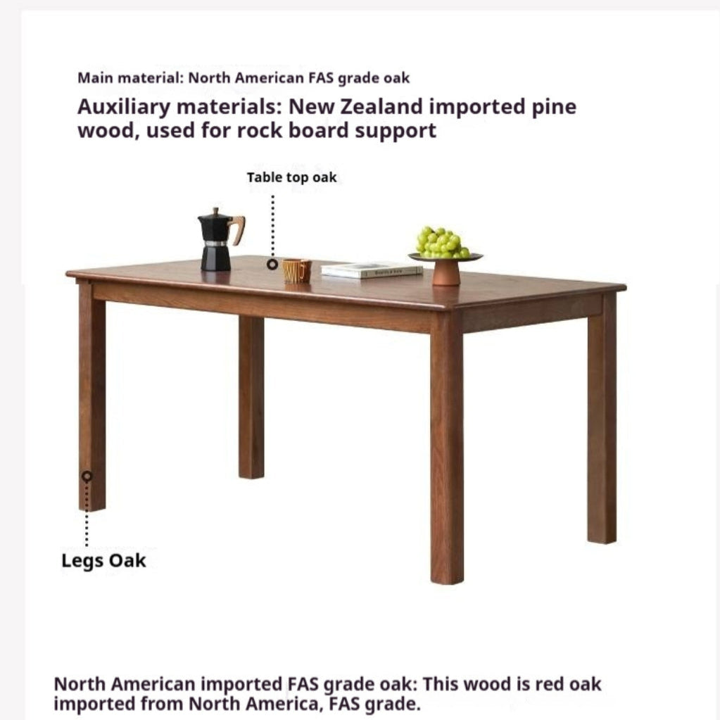 Oak Solid Wood Modern Dining Table