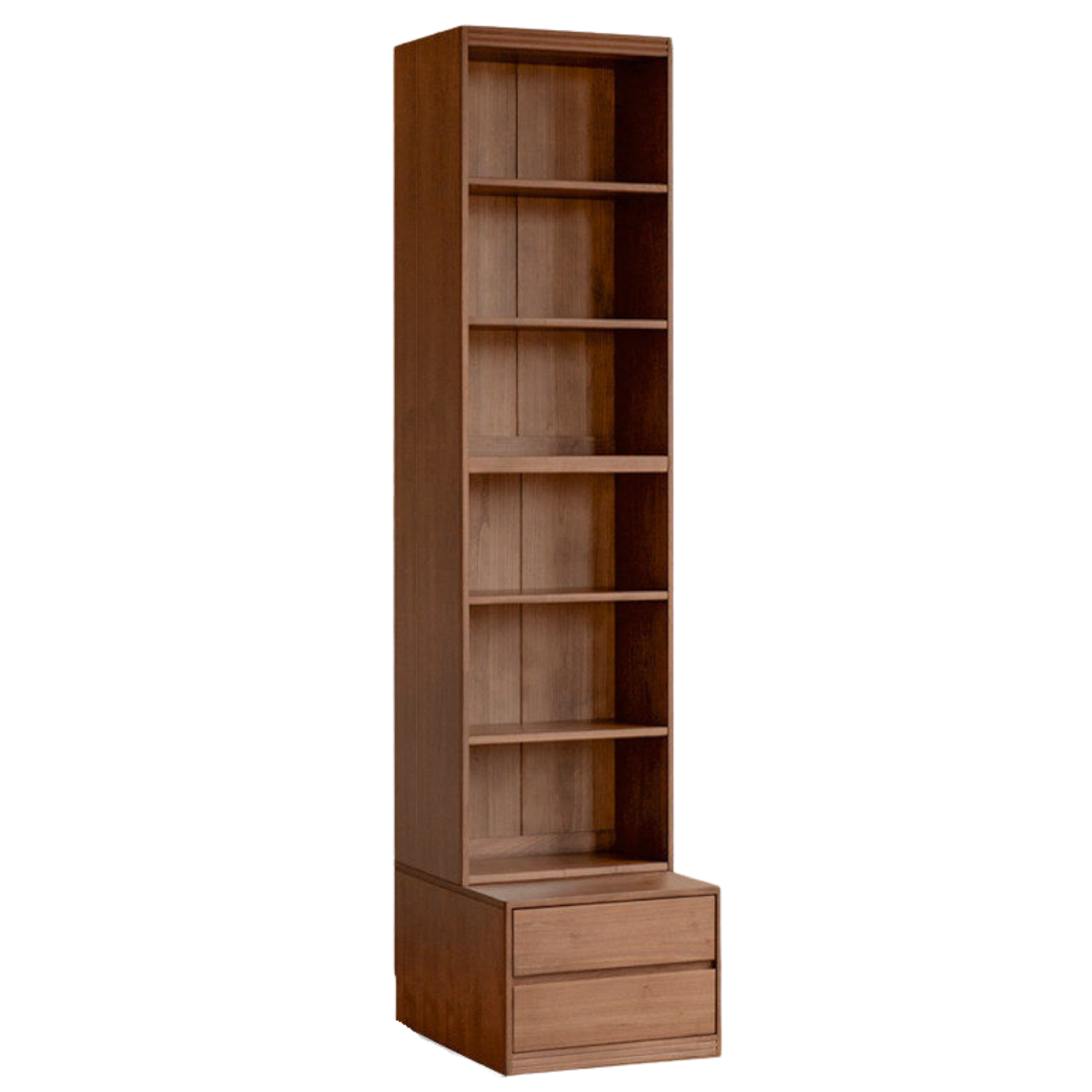 Solid Longan Hardwood, Ash Solid Wood Bookcase with Floor-to-Deck and Wall-Mounted Display Cabinet