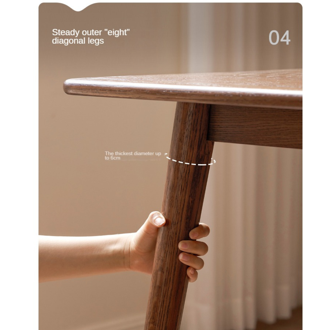 Black Walnut, Oak Solid Wood Walnut Color Dining Table