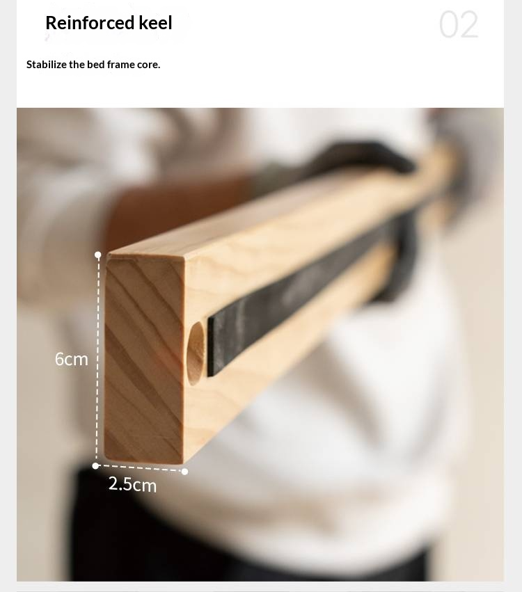 Cherry Solid Wood Bed with Top Layer Cowhide Soft Headboard Retro Style