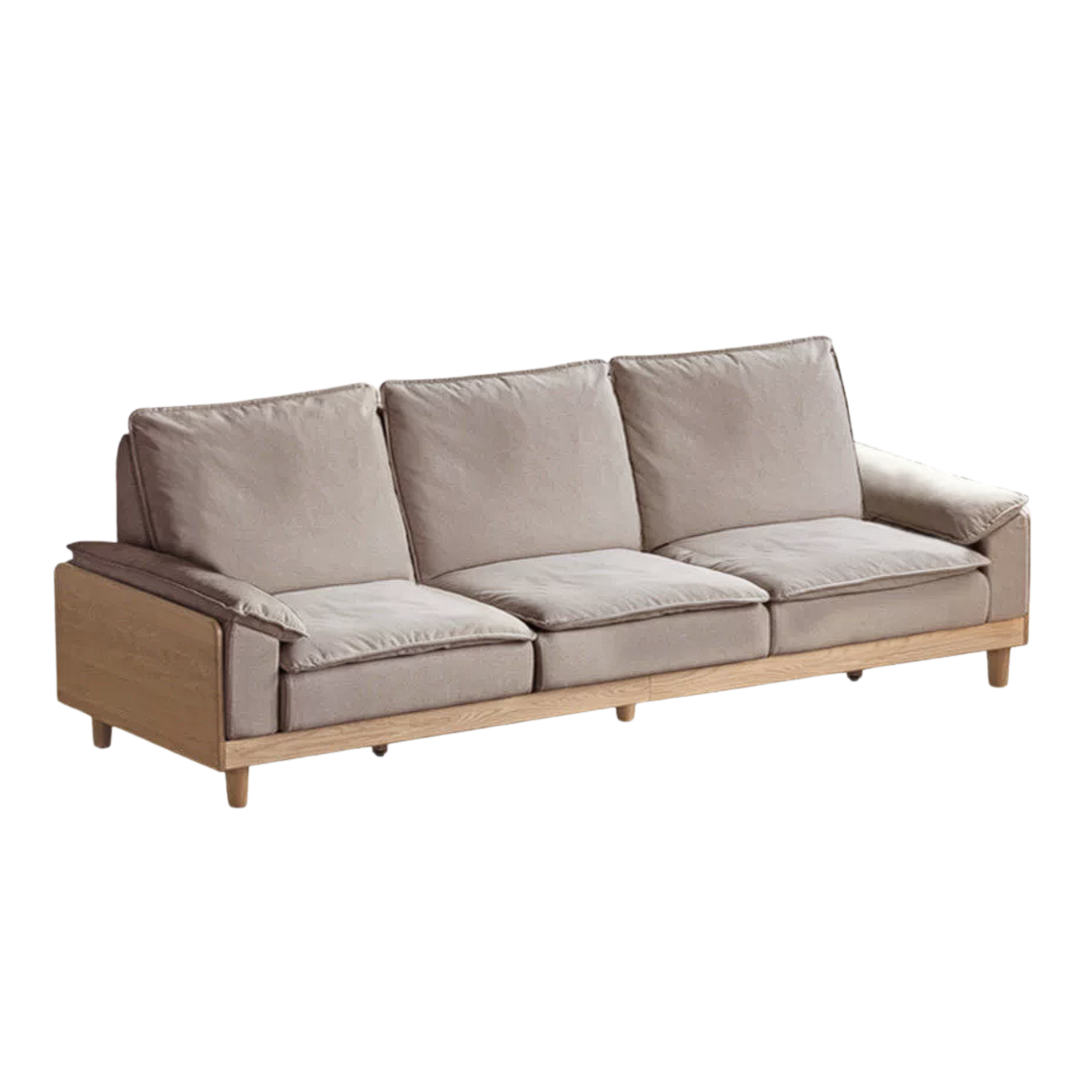 Red Oak, White Oak, Ash Solid Wood Linen Track Arm Sofa