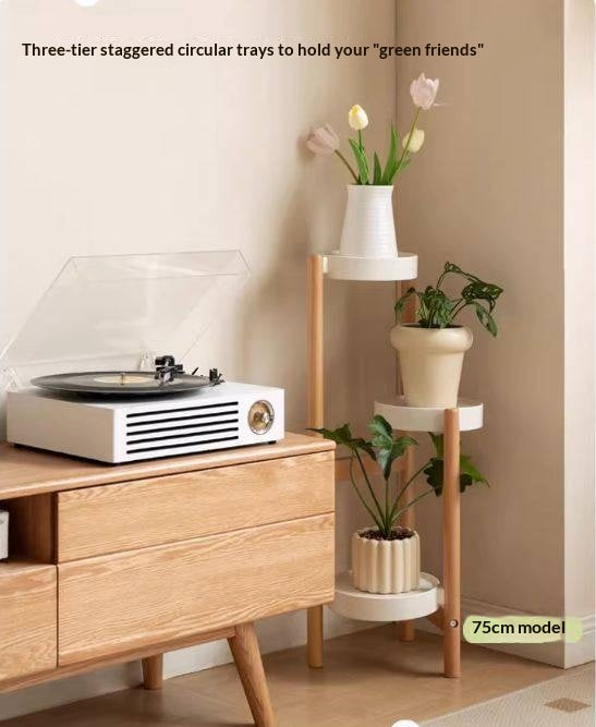 Beech Solid Wood Floor Simplified Multi layered Flower Rack