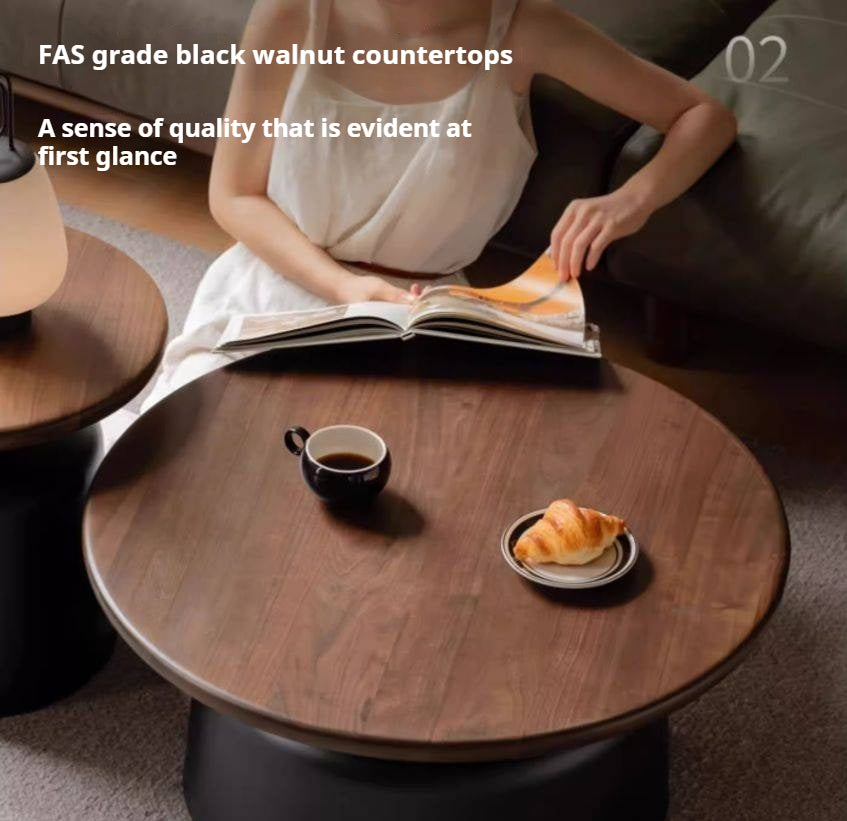 Black Walnut Solid Wood Italian Light Luxury Tea Table