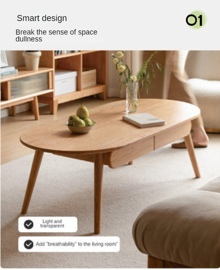 Oak Solid Wood Luxury Coffee Table, Tea Table
