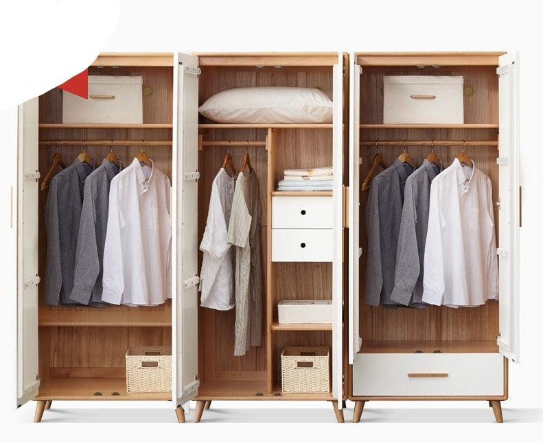 Beech Solid Wood Wardrobe Combination.