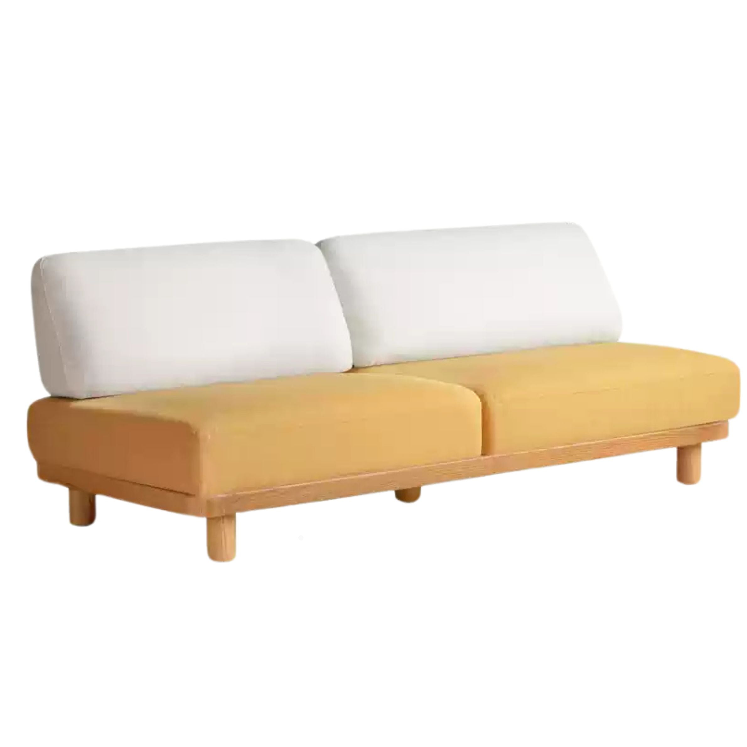 Oak Solid Wood Sofa Imitation Cotton and Linen