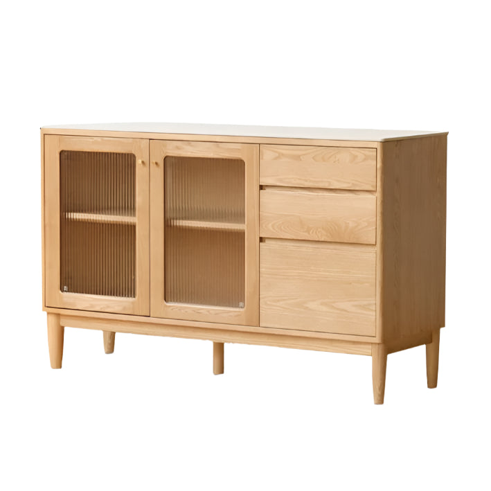 Ash Solid Wood Rock Board Dining Sideboard