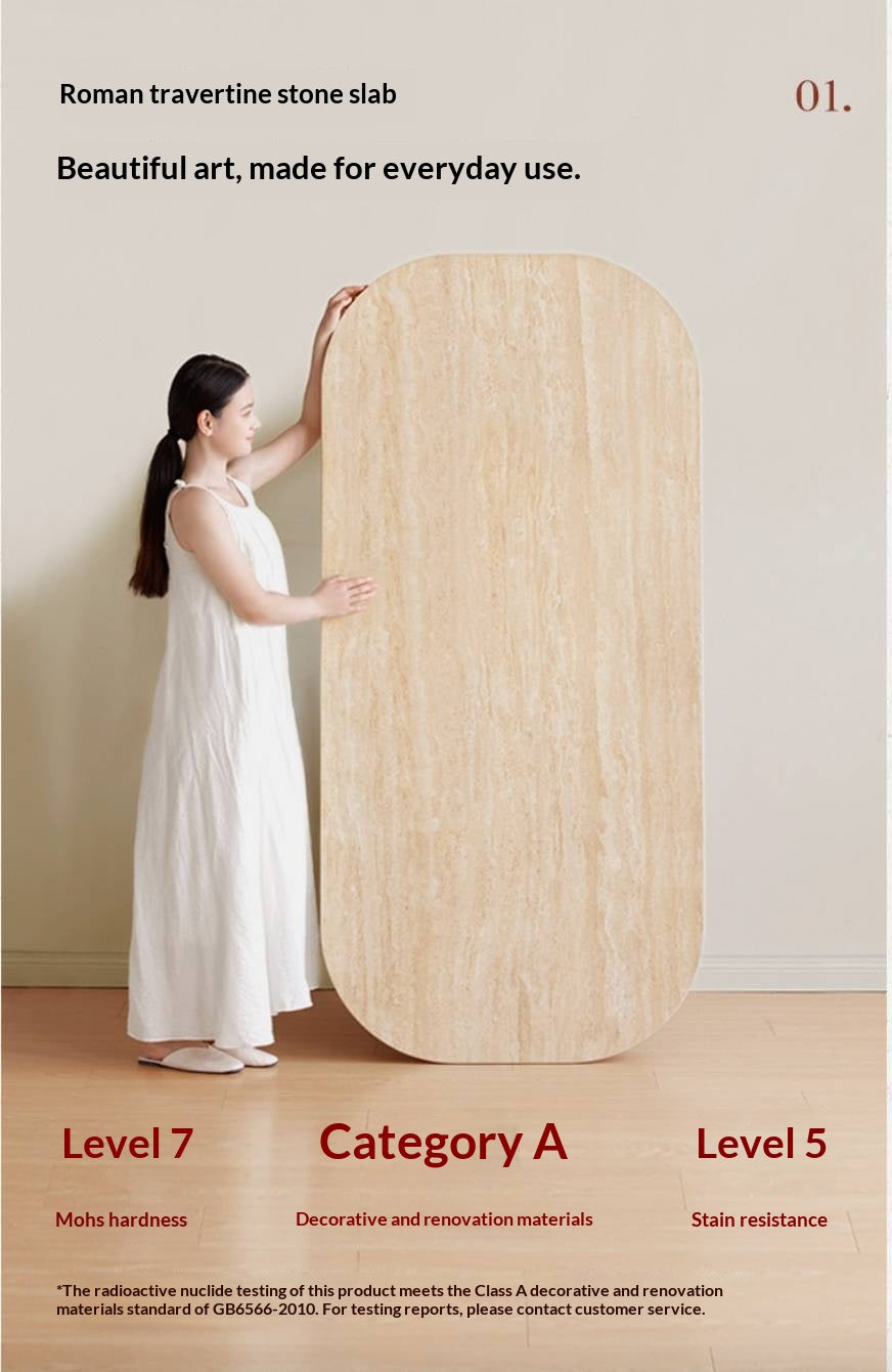 Cherry Solid Wood French Retro Style Slab Dining Table