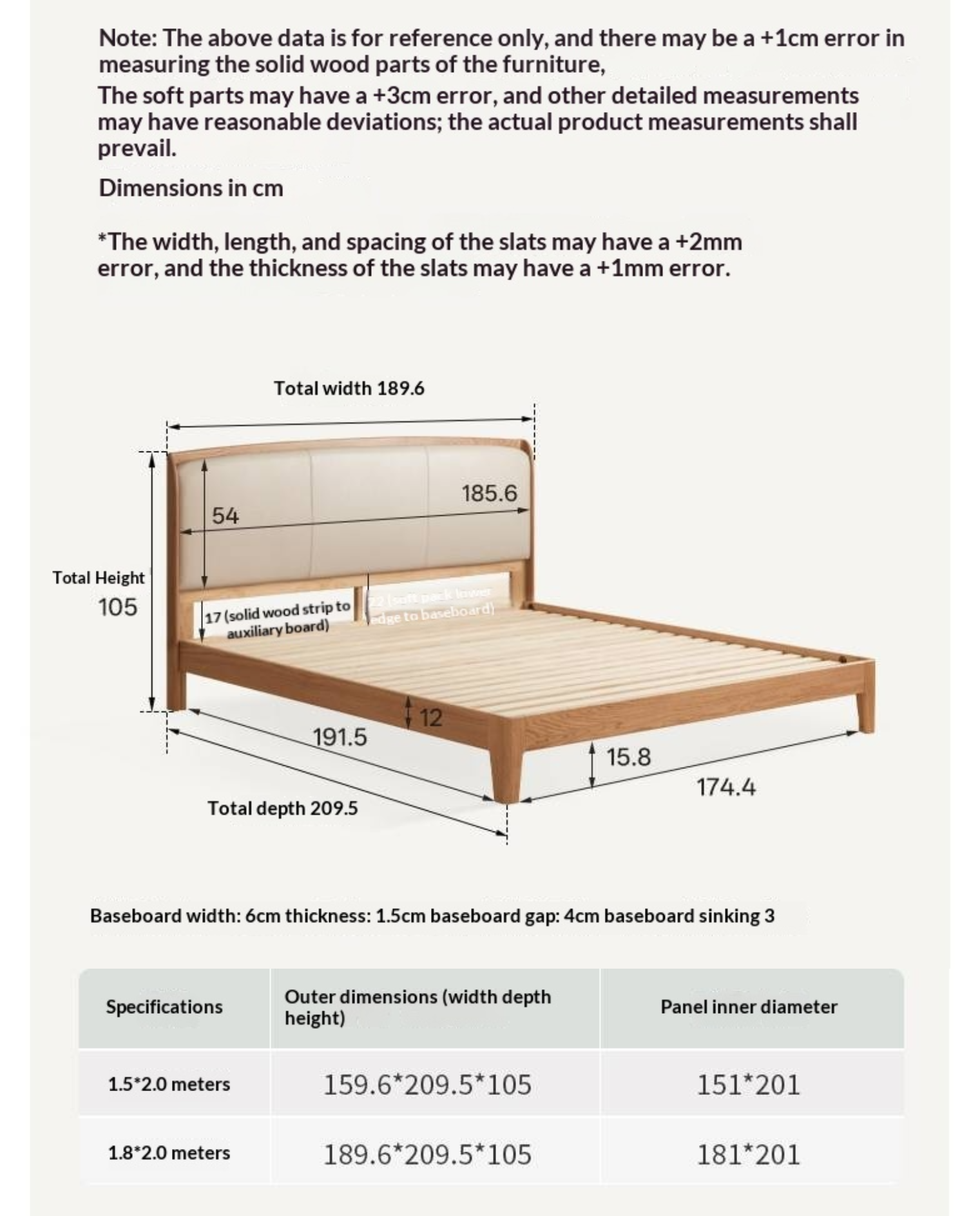 Oak Solid Wood Bed — Modern Minimalist, Genuine Leather Upholstered Bed