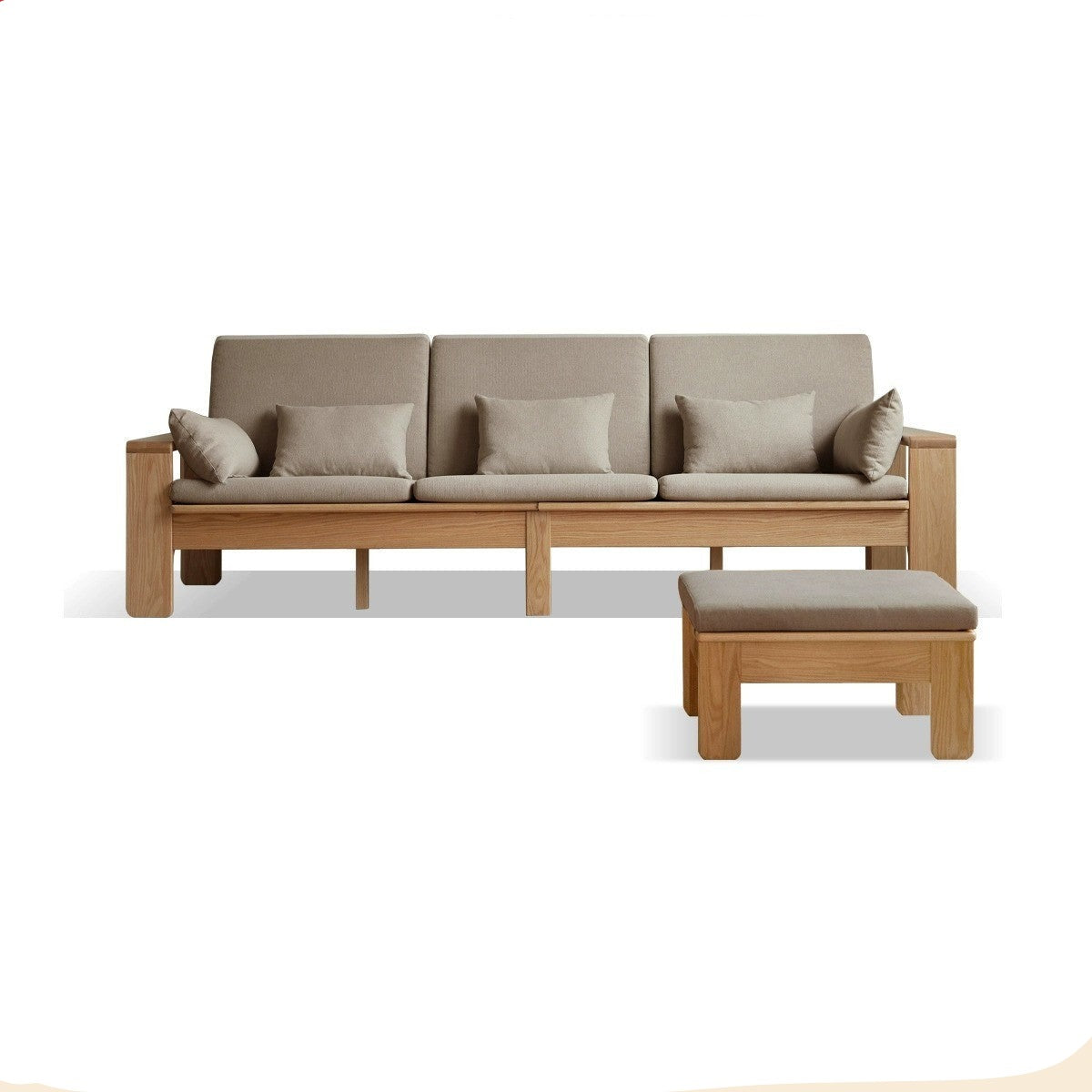 Oak, Ash Solid Wood Modern Nordic Fabric Sofa.