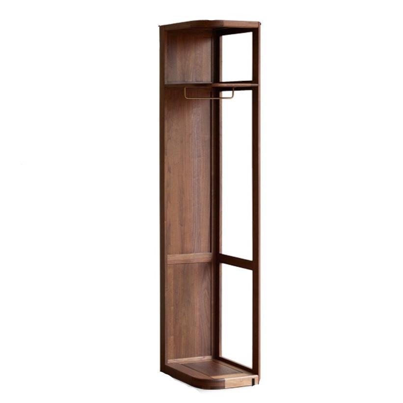 Black Walnut Solid Wood Storage Rack Floor Corner Hanger.