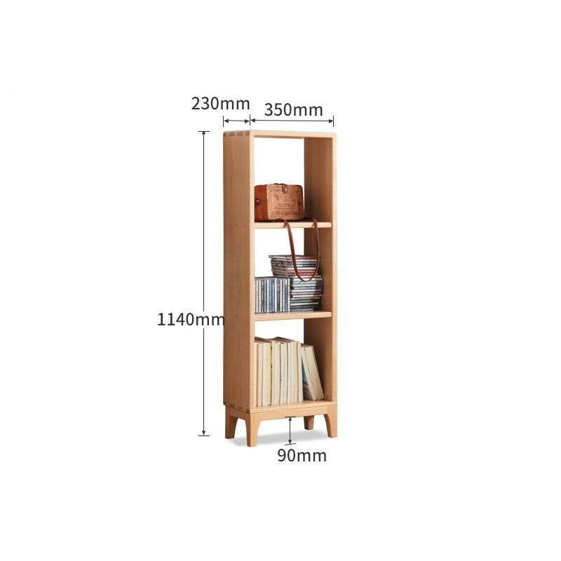 Beech Solid Wood Bookshelf, Nordic Display Rack