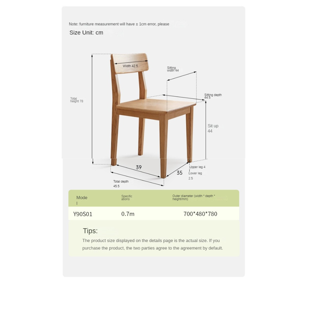 Solid Rubberwood, Ash, Oak, Black Walnut Solid Wood Dining chair Set of 4