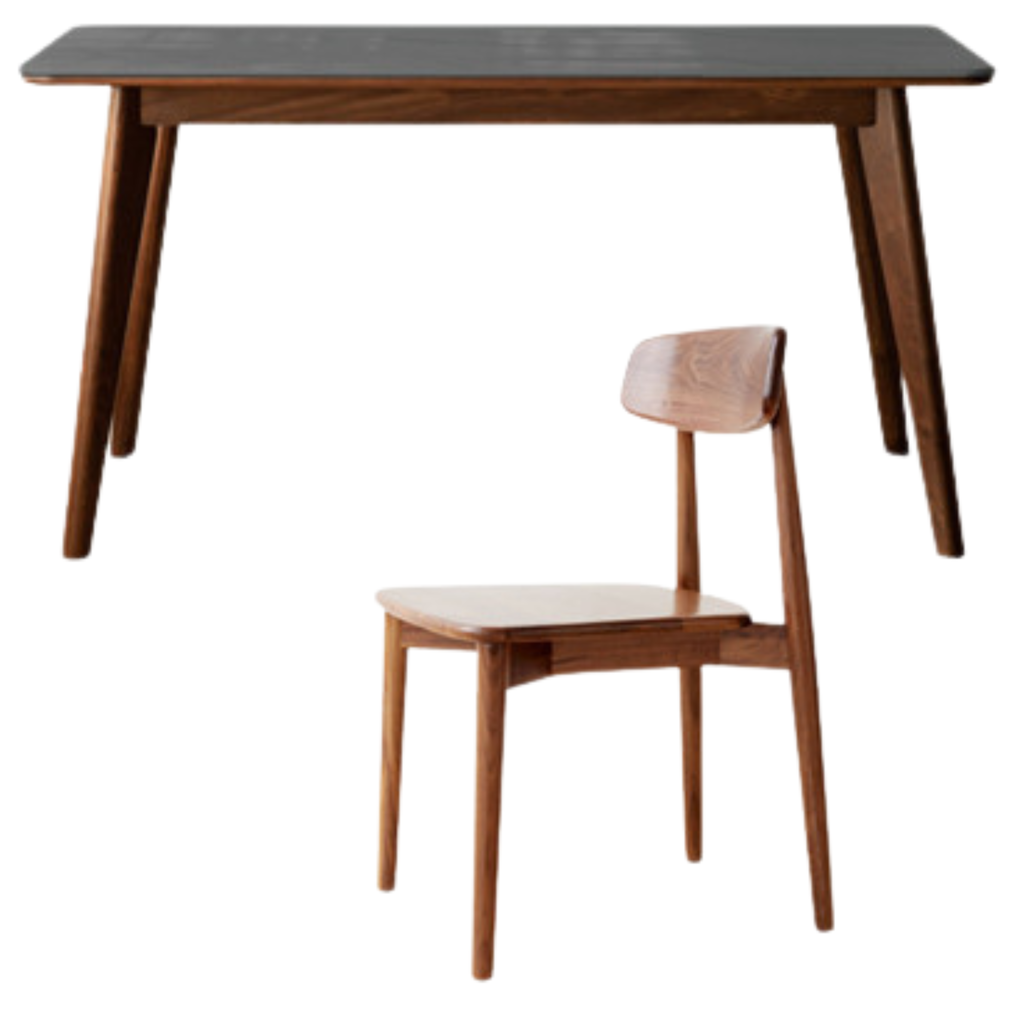 Ash, Black Walnut, Sandalwood Solid Wood Rock Plate Dining Table