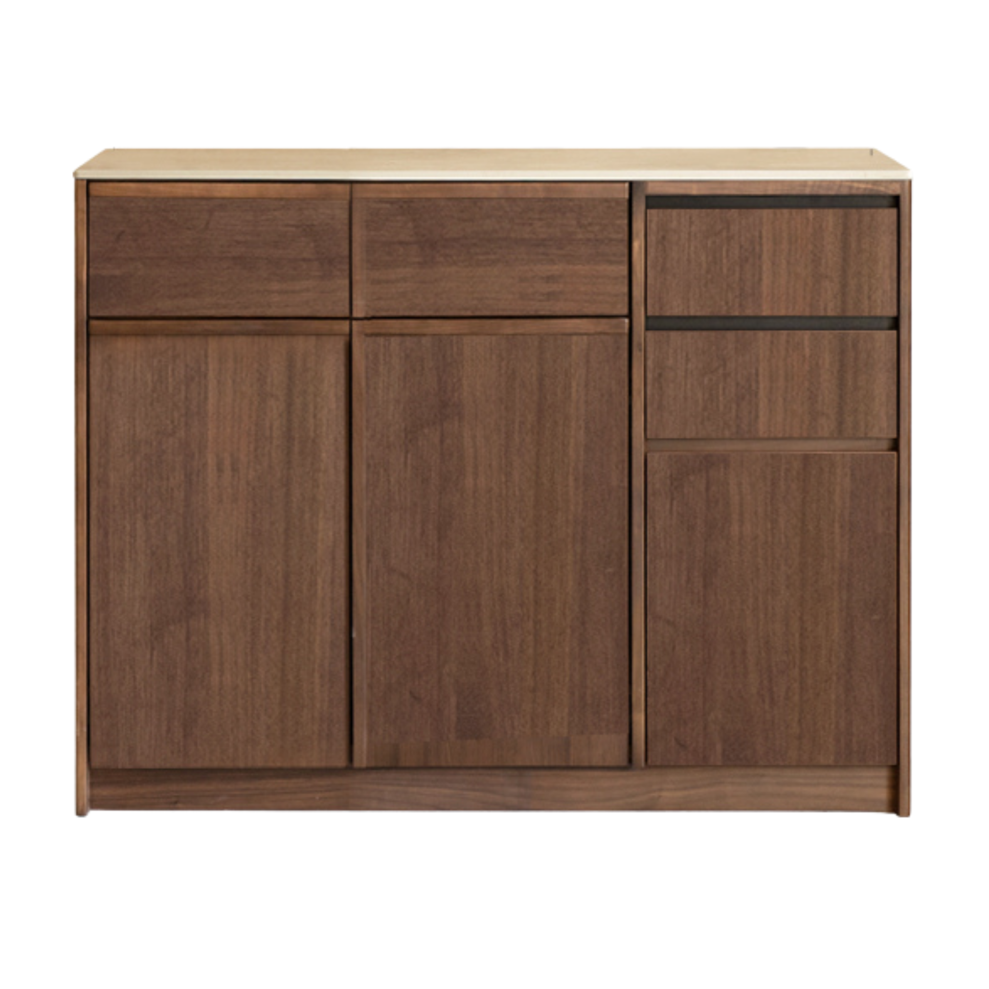 Black Walnut, Sandalwood Solid Wood Dining Cabinet Antique Style Rock Board