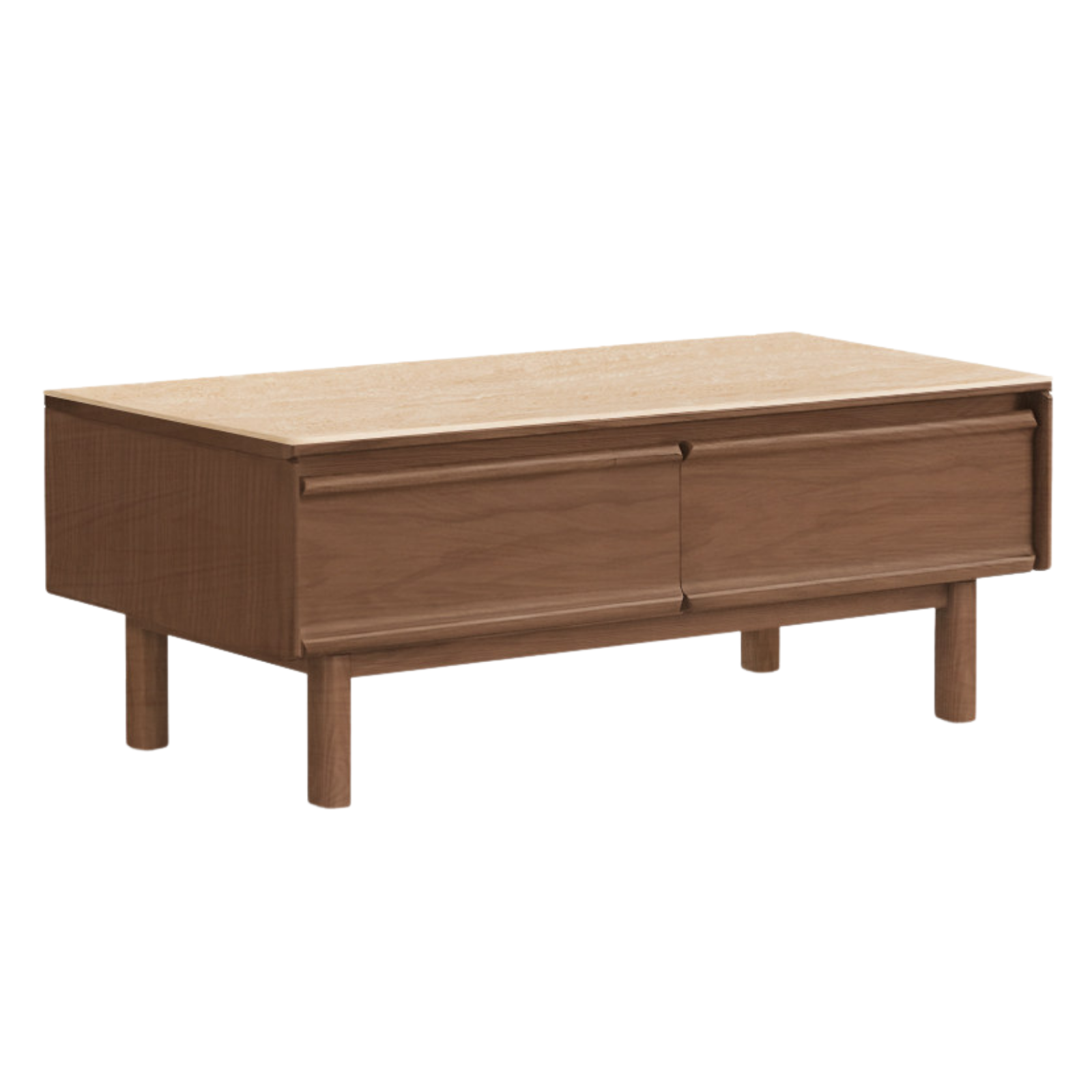 Black Walnut, Ash, Oak Solid Wood, Solid Longan Hardwood Modern Coffee Table