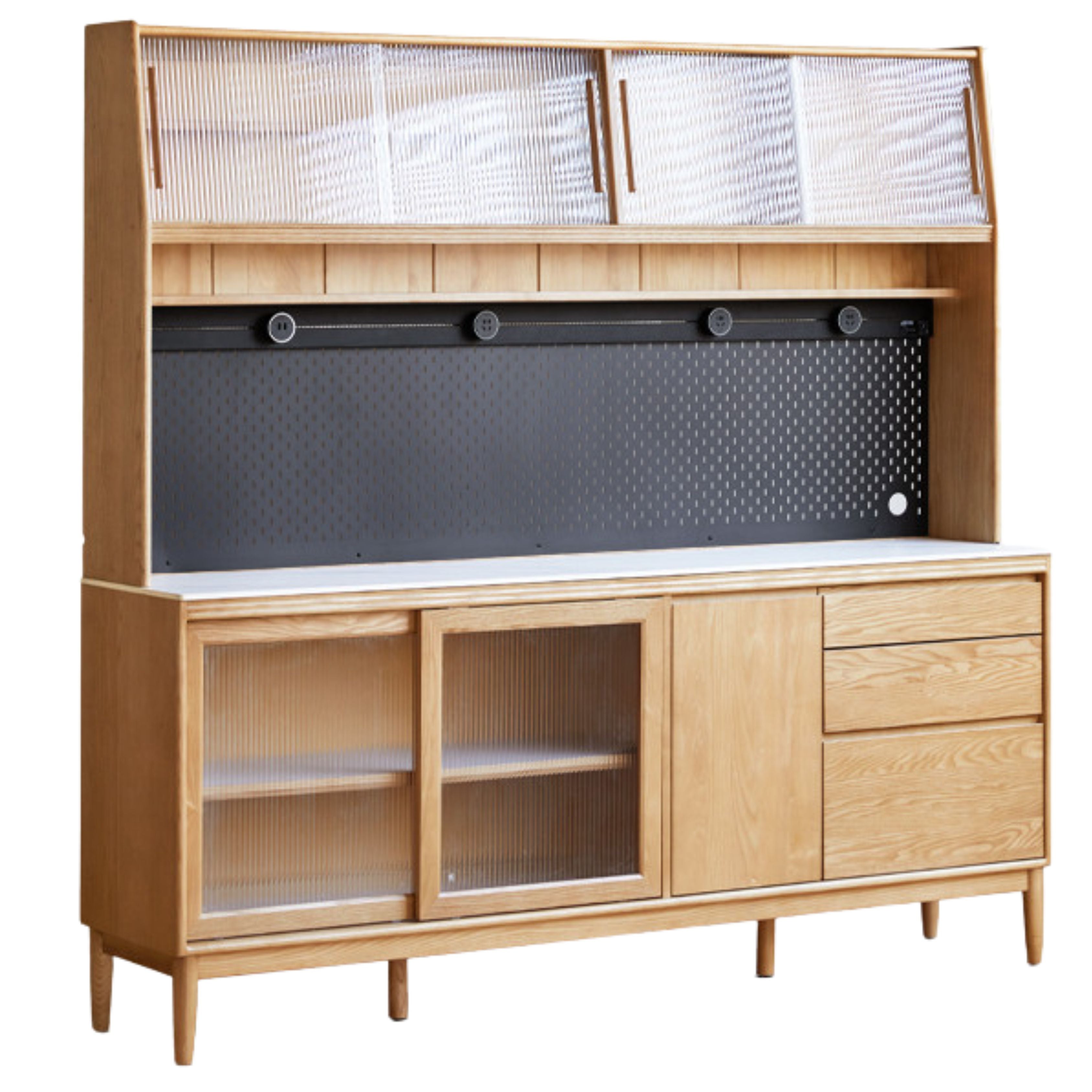 Oak, Ash Solid Wood Large Capacity Storage Sideboard