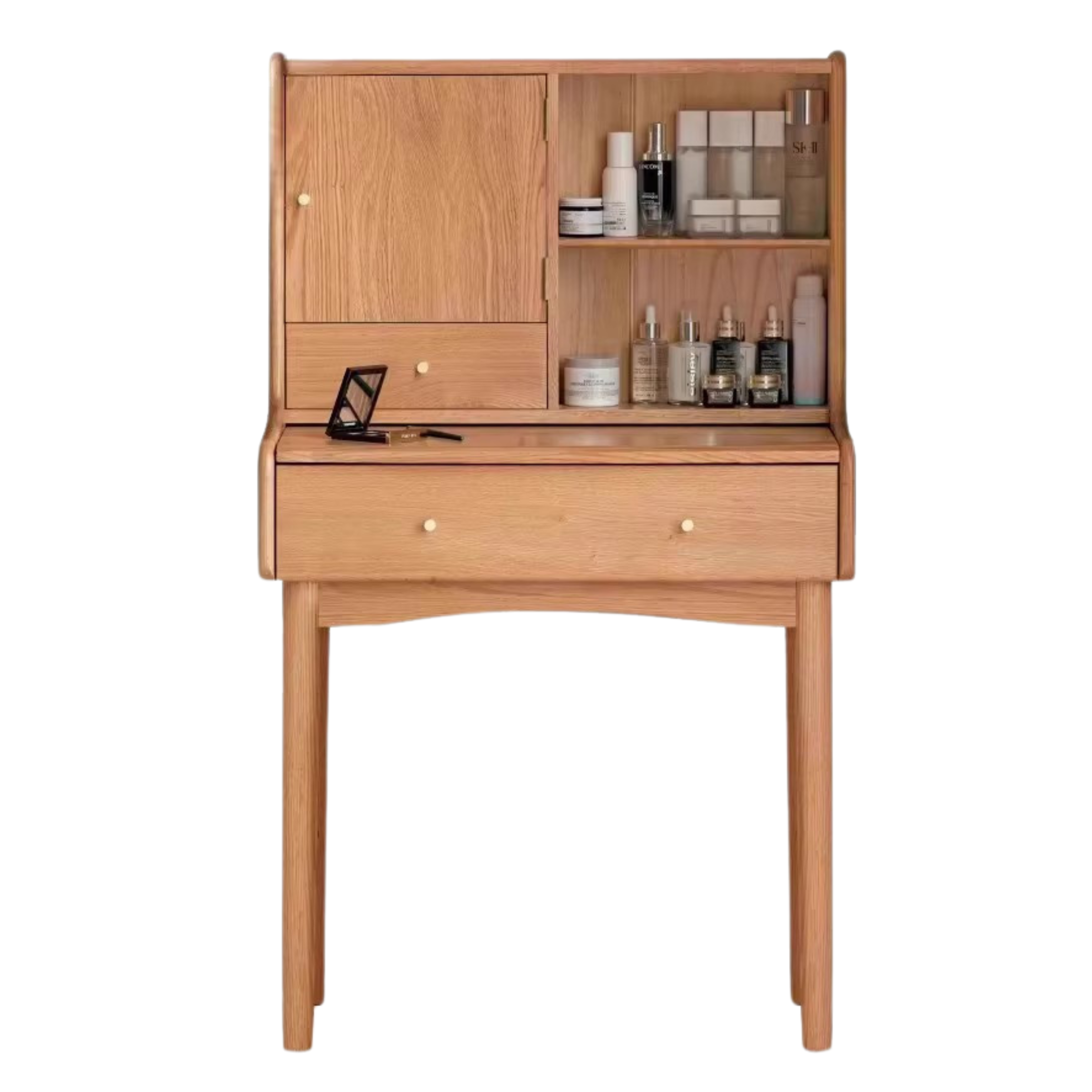 Oak Solid Wood, Solid Rubberwood Vanity Table, Makeup Table.