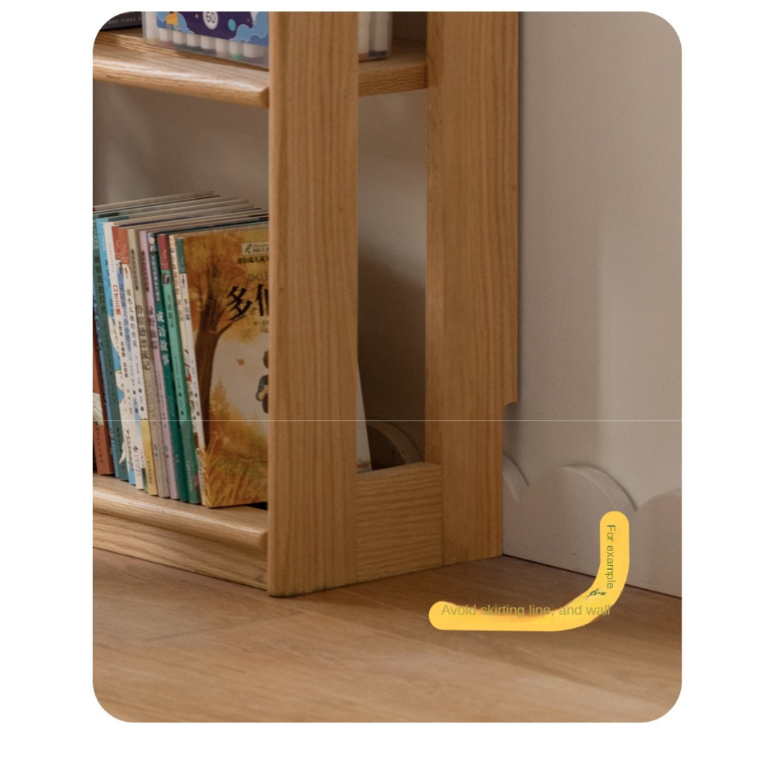 Oak, Beech Solid Wood Children's Toy Storage Bookshelf