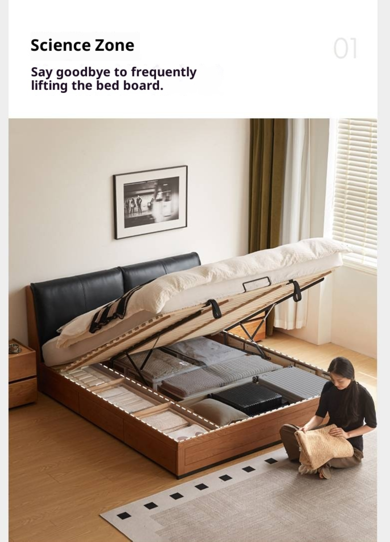 Cherry Solid Wood Box Bed Vintage Style