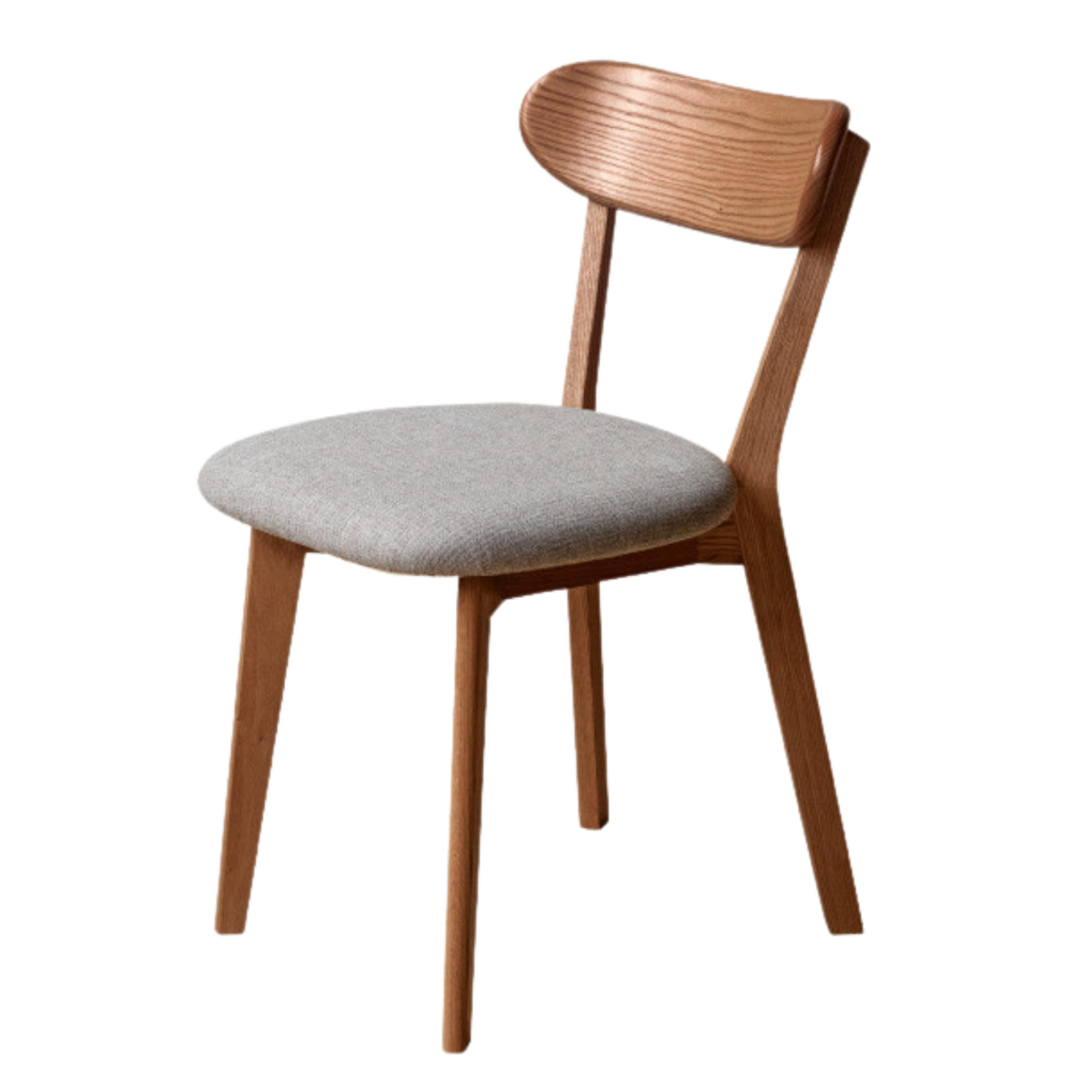 Ash, Oak, Beech, Cherry Solid Wood Curved Backrest Dining Chair