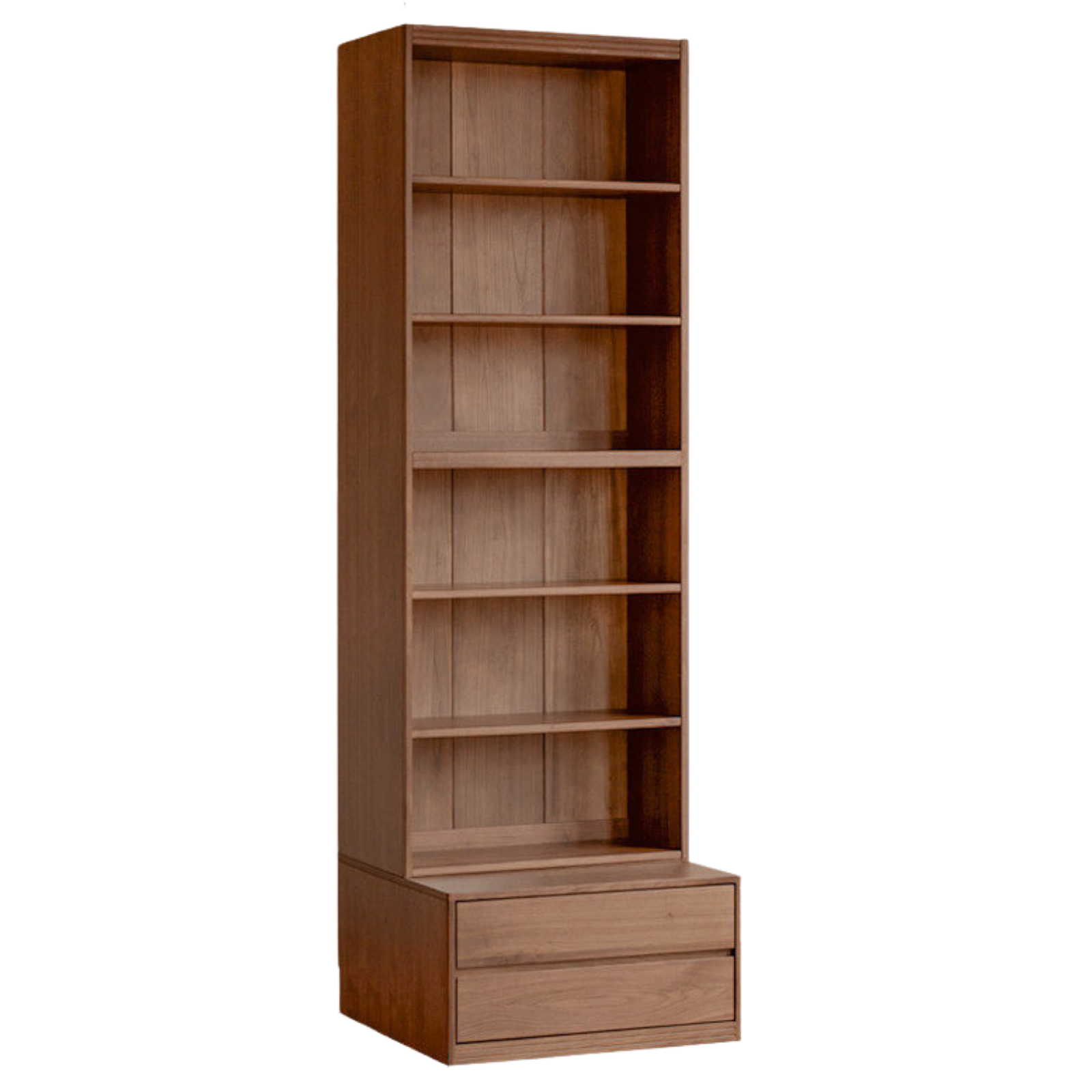 Solid Longan Hardwood, Ash Solid Wood Bookcase with Floor-to-Deck and Wall-Mounted Display Cabinet