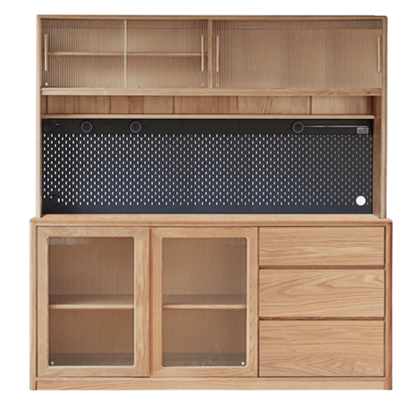 Ash Solid Wood White Wax Rock Plate Sideboard