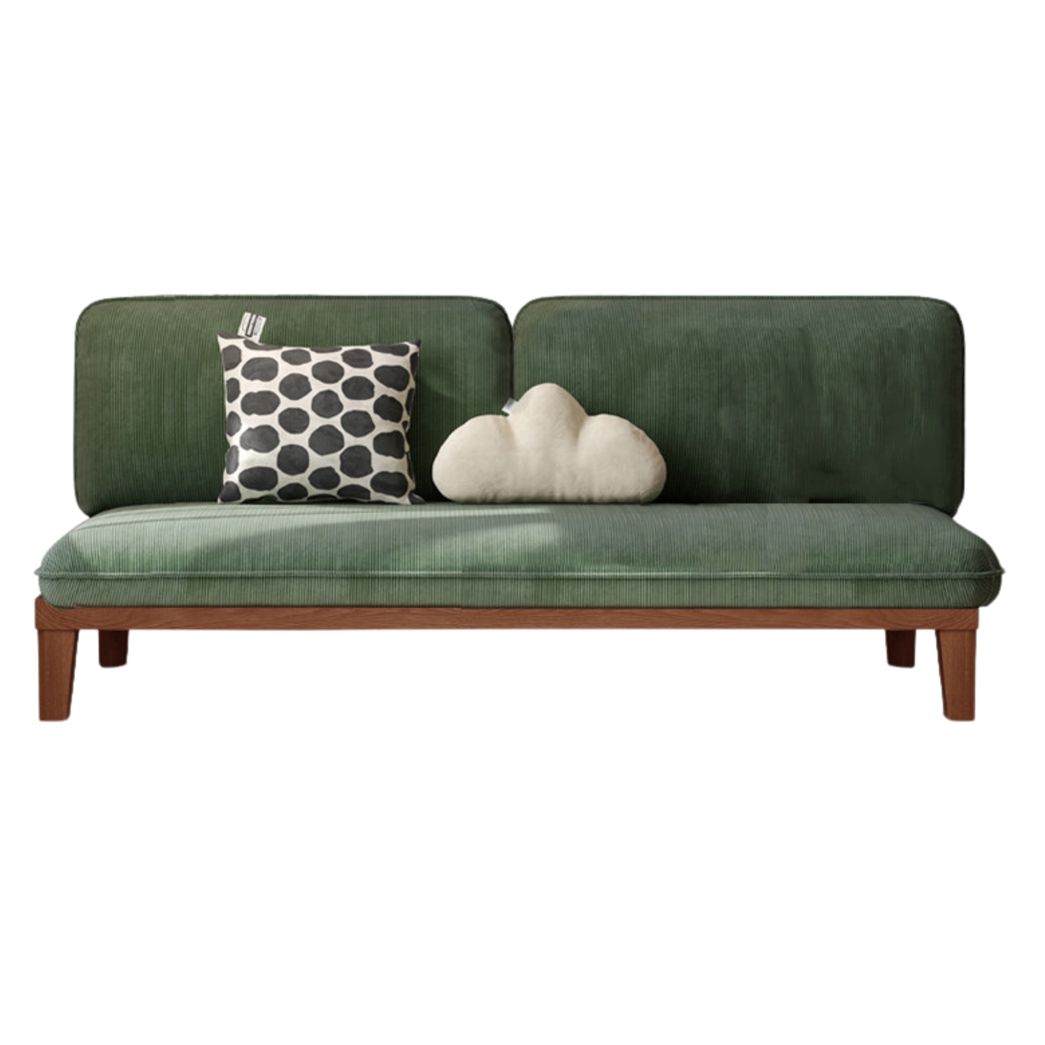 Oak Solid wood Armless Straight Fabric Sofa.
