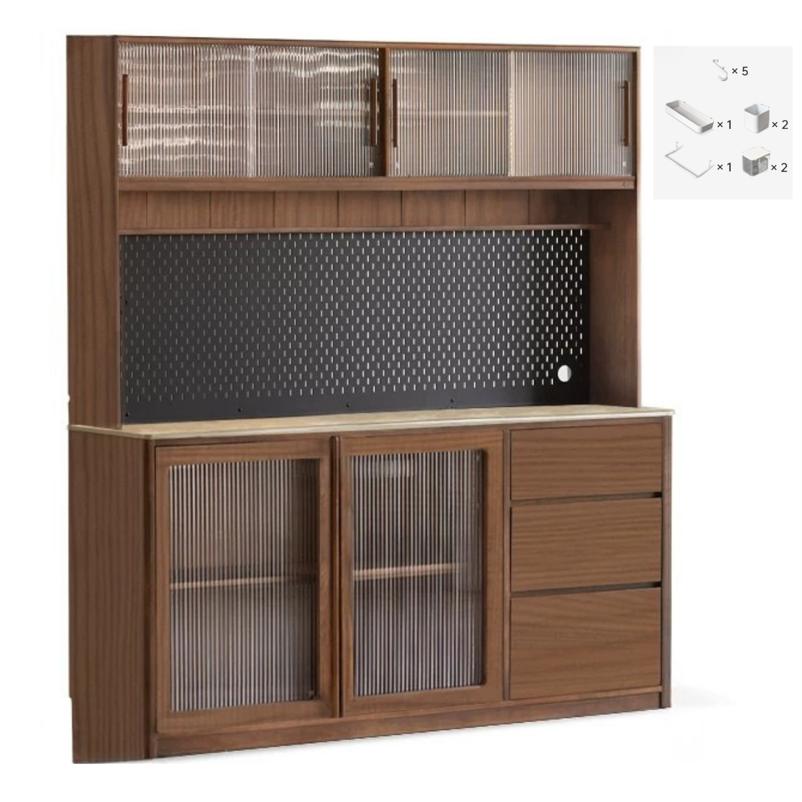 Sandalwood, Ash, White Ash Solid Wood Rock Board Modern Sideboard