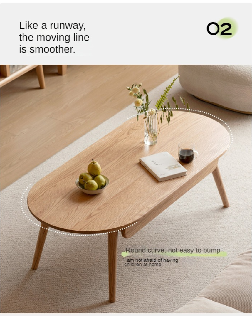 Oak Solid Wood Luxury Coffee Table, Tea Table
