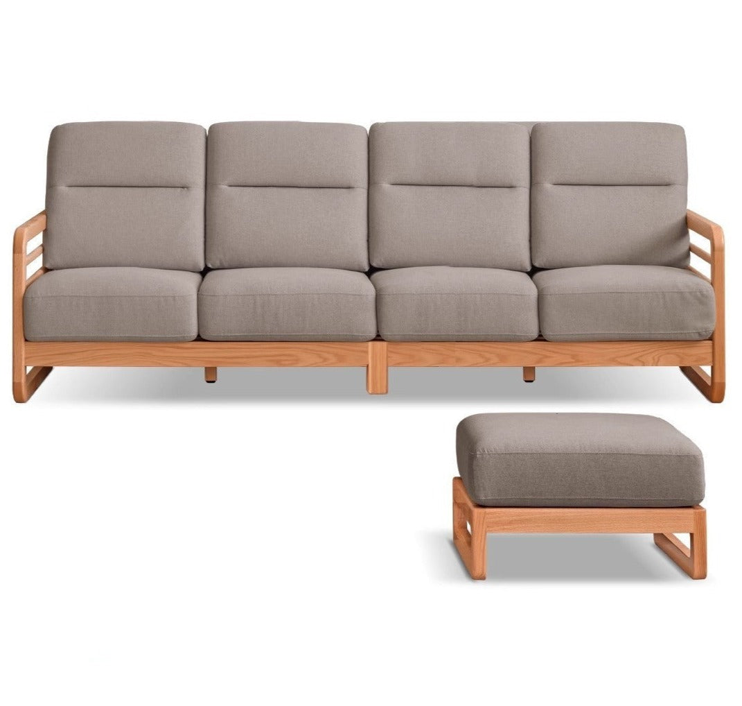 Oak Solid Wood Fabric Sofa.