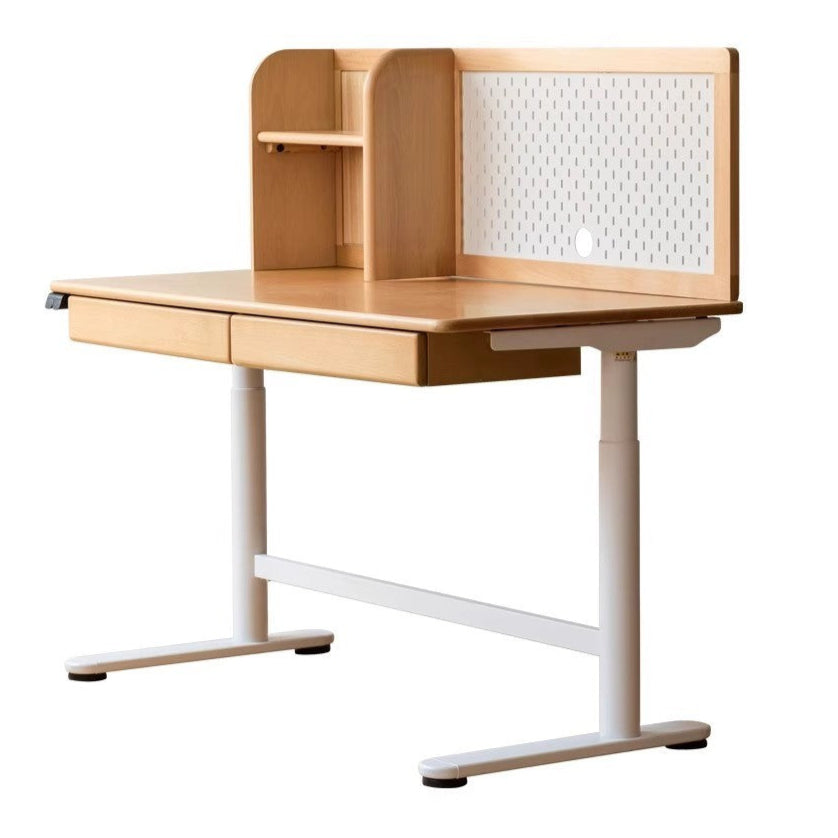 Beech Solid Wood Children's Electric Lifting Study Table