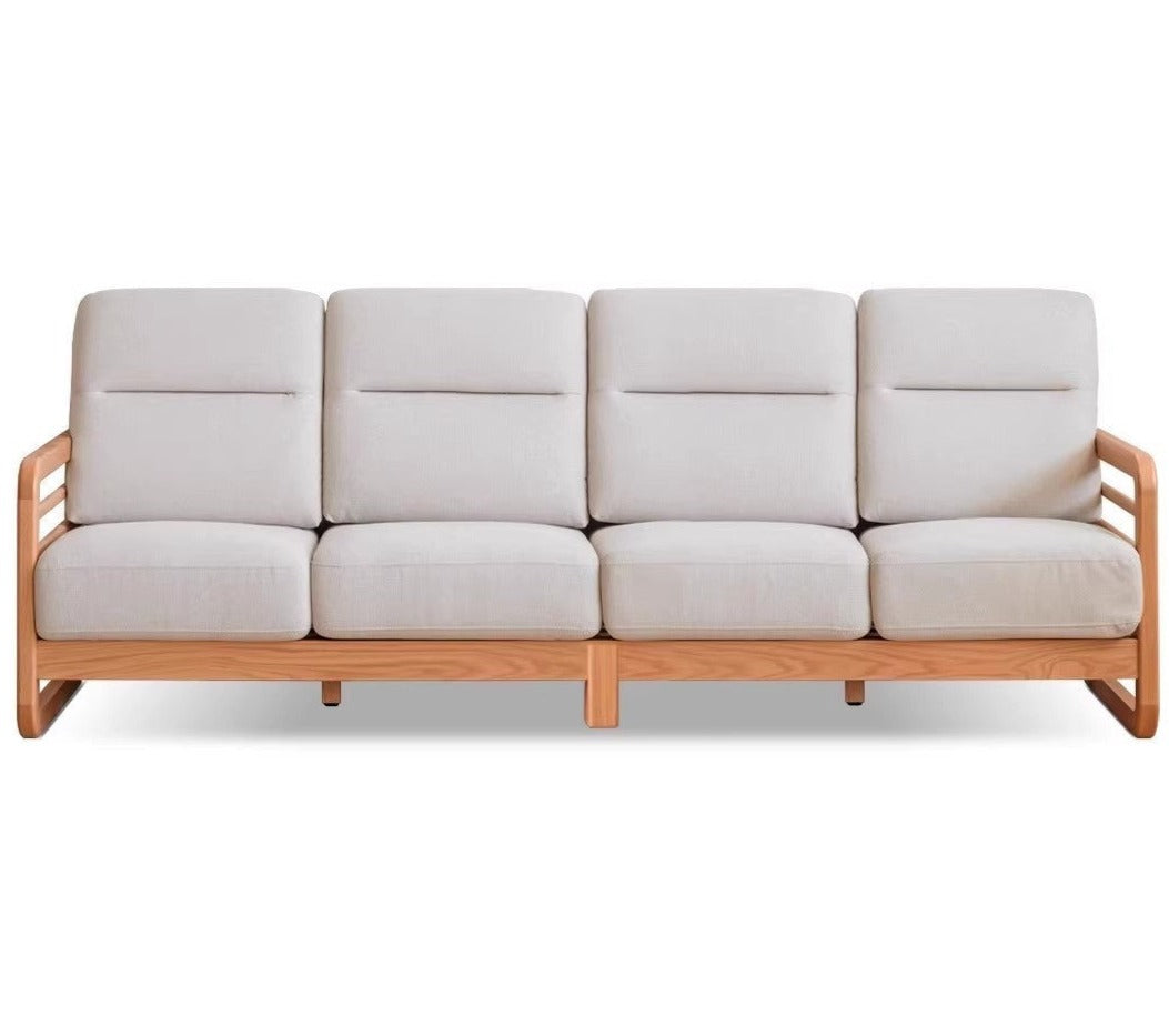 Oak Solid Wood Fabric Sofa.