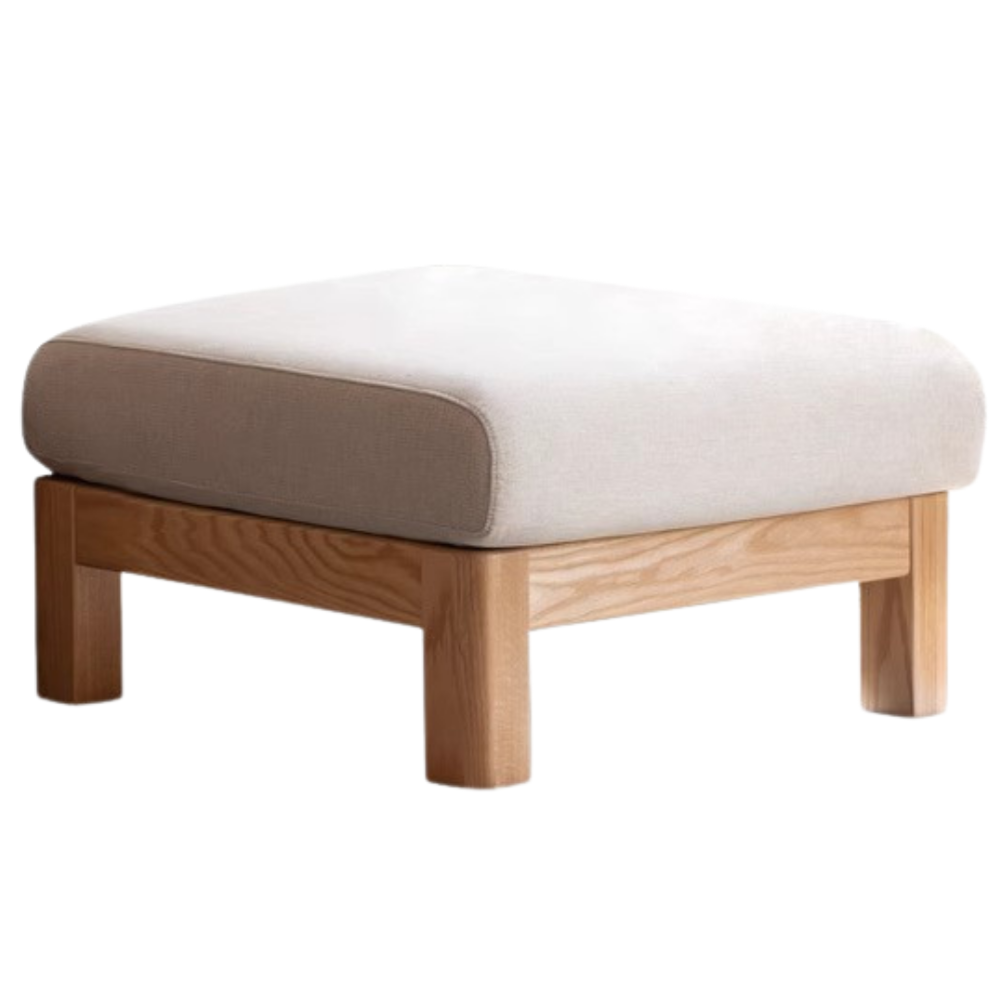 Black Walnut, Oak, Ash Solid Wood Footstool Small Fabric Stool