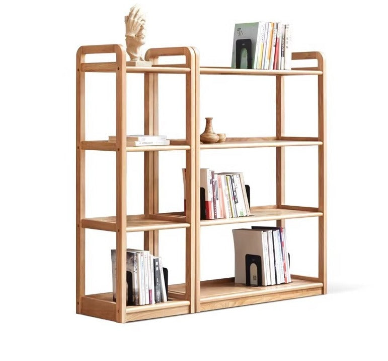 Oak Solid Wood Floor-Standing Bookshelf, Flower Rack
