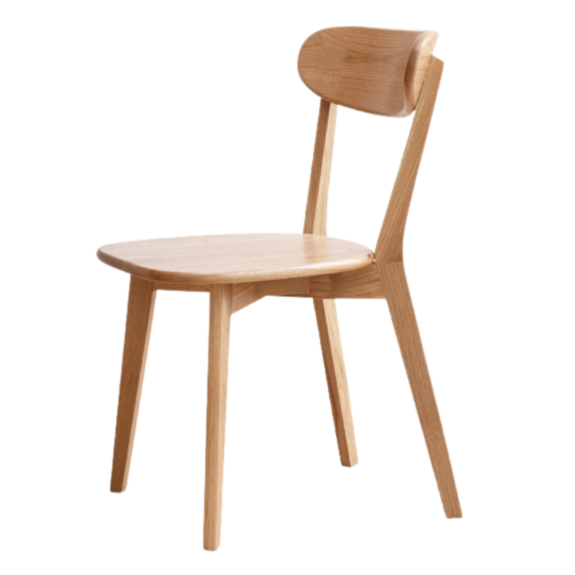 Ash, Oak, Beech, Cherry Solid Wood Curved Backrest Dining Chair