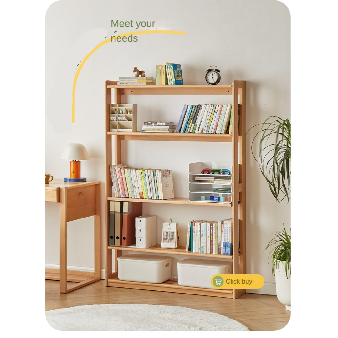 Oak, Beech Solid Wood Children's Toy Storage Bookshelf