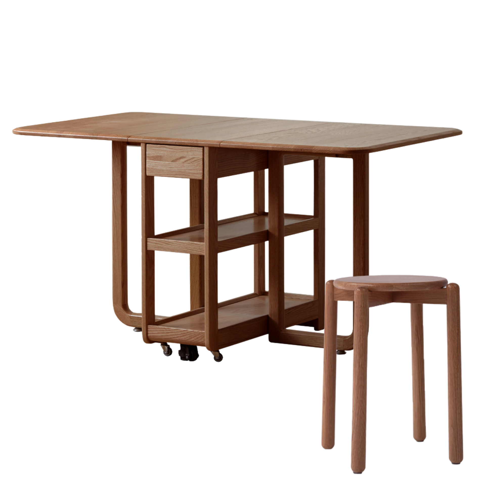 Oak Solid Wood Folding Rock Dining Table
