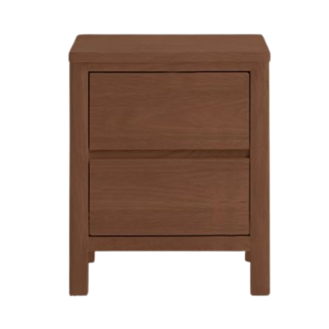 Oak Solid Wood, Solid Rubberwood Nightstand with Locker.