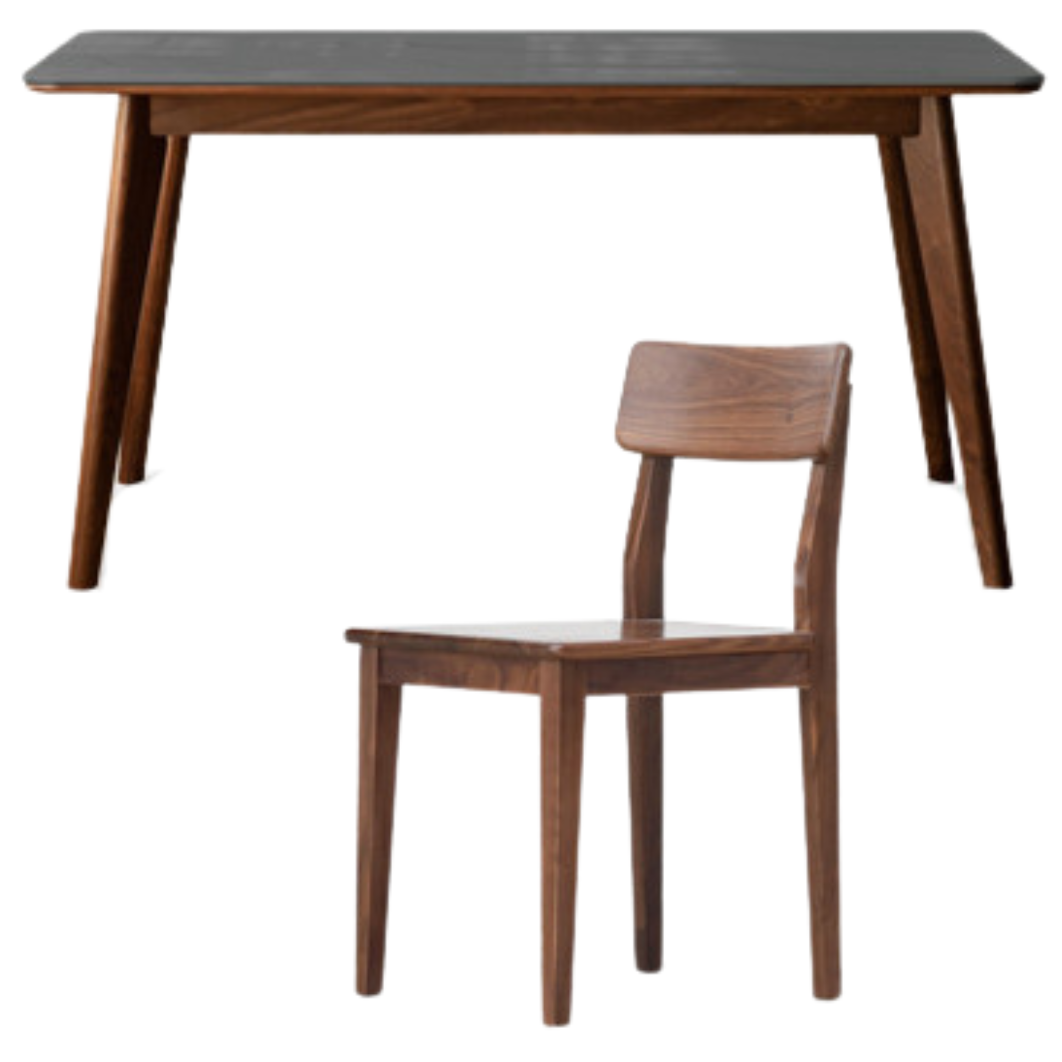 Ash, Black Walnut, Sandalwood Solid Wood Rock Plate Dining Table
