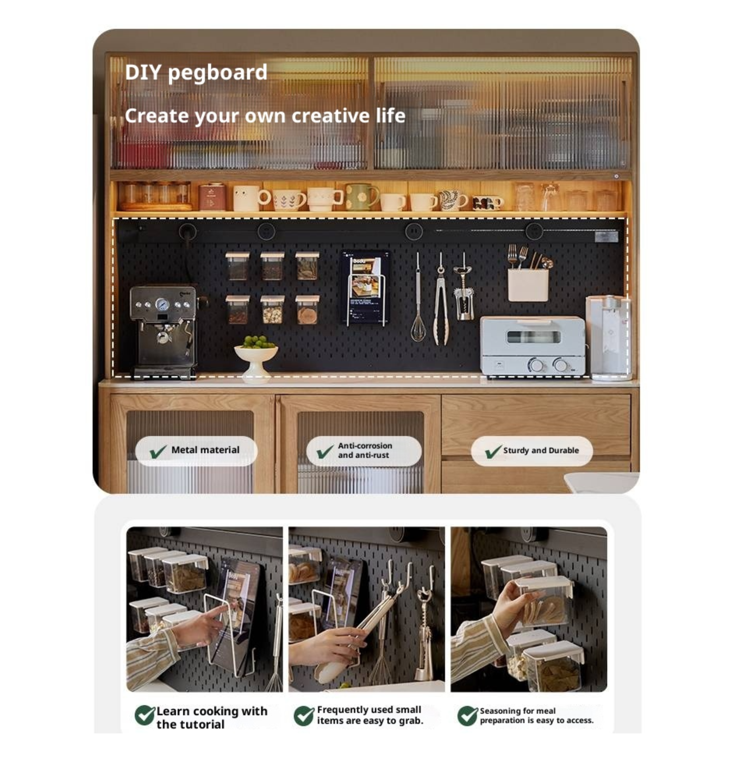 Ash Solid Wood White Wax Rock Plate Sideboard