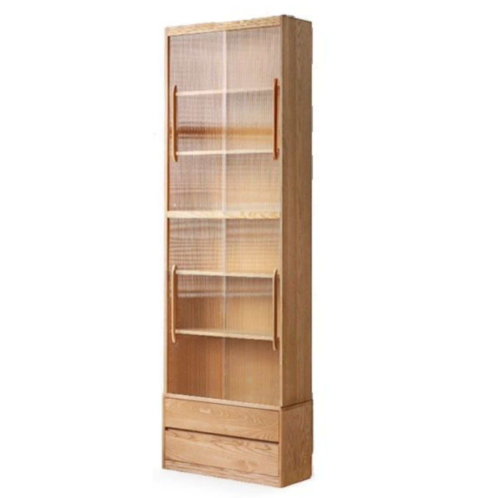 Oak, Ash Solid Wood Wall-Mounted Bookcase with Simple Storage Design