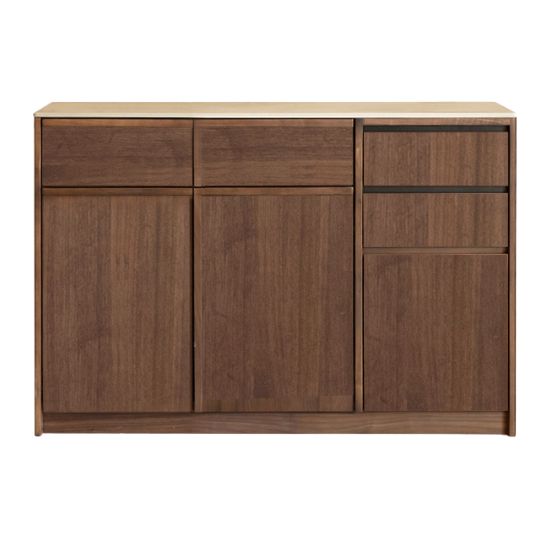 Black Walnut, Sandalwood Solid Wood Dining Cabinet Antique Style Rock Board