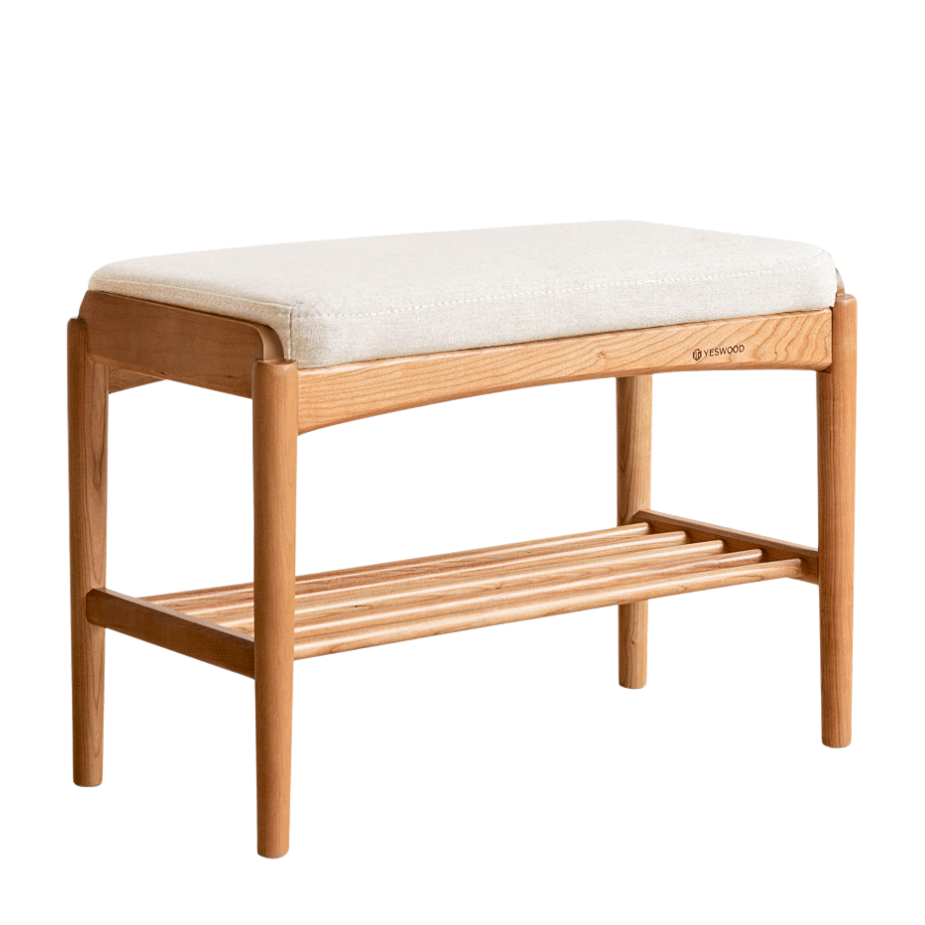Back Walnut, Oak, Beech, Cherry Solid Wood Shoe Storage Bench