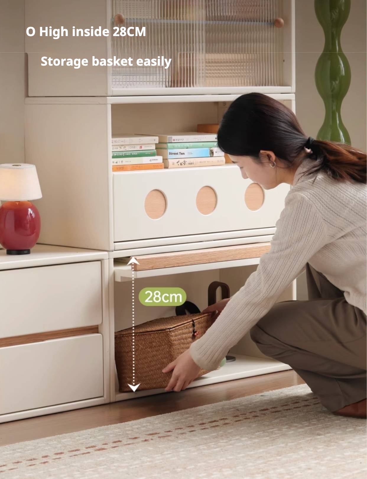 Solid RubberWood Module Combination TV Stand.