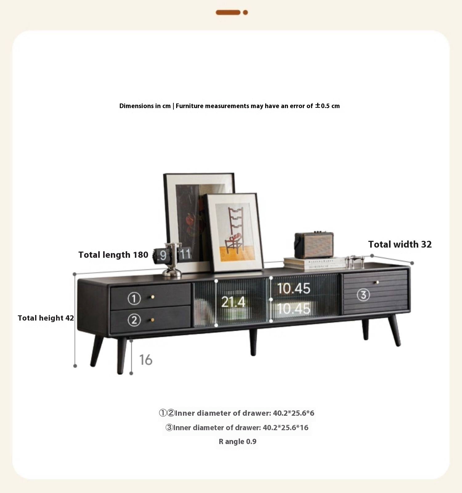 Solid Rubberwood, Oak Solid Wood Scandinavian TV Stand