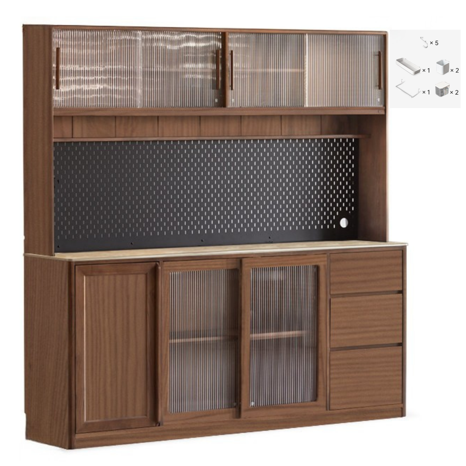 Sandalwood, Ash, White Ash Solid Wood Rock Board Modern Sideboard